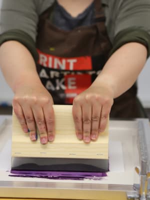 
Digital Design Program Director Emily Ritter teaching screen printing