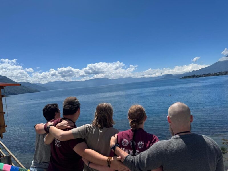 The Guatemala Study & Serve group take in the scenery at Santiago Atitlán.