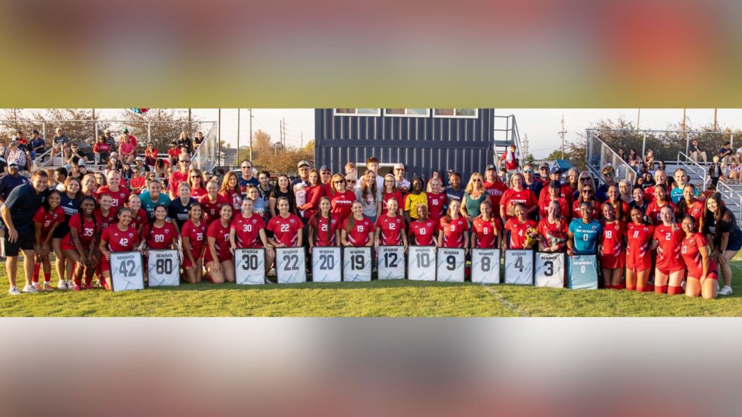 Women senior players with friends and family