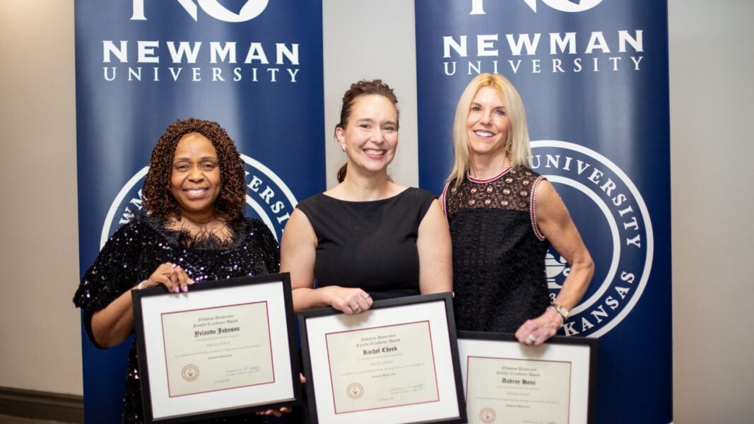 (From left to right) 2025 Faculty Excellence Award winners Johnson, Cheek and Hane