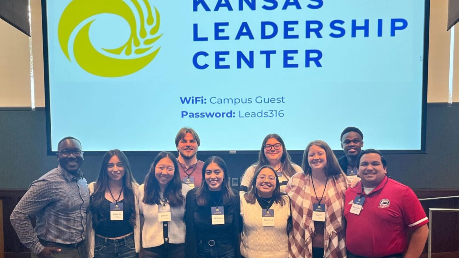 Students of the Newman Student Government Association with Joseph Shepard (previous multicultural director at Newman)