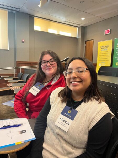 (From left to right) Keeling fellow SGA member Melissa Arguijo