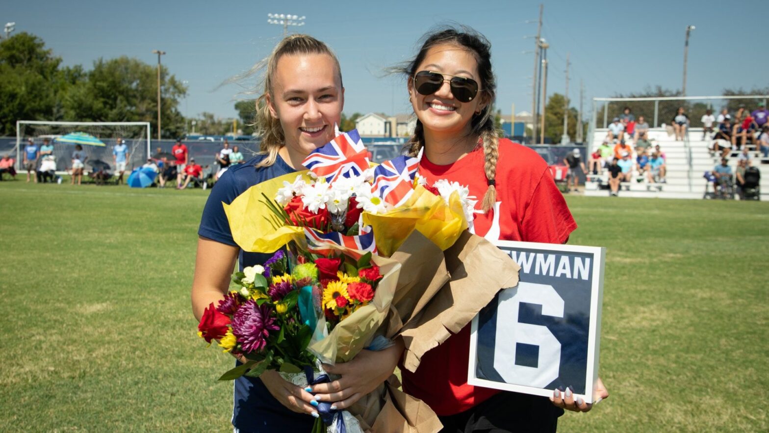 Elle Johnson (left) on Senior Day 2024