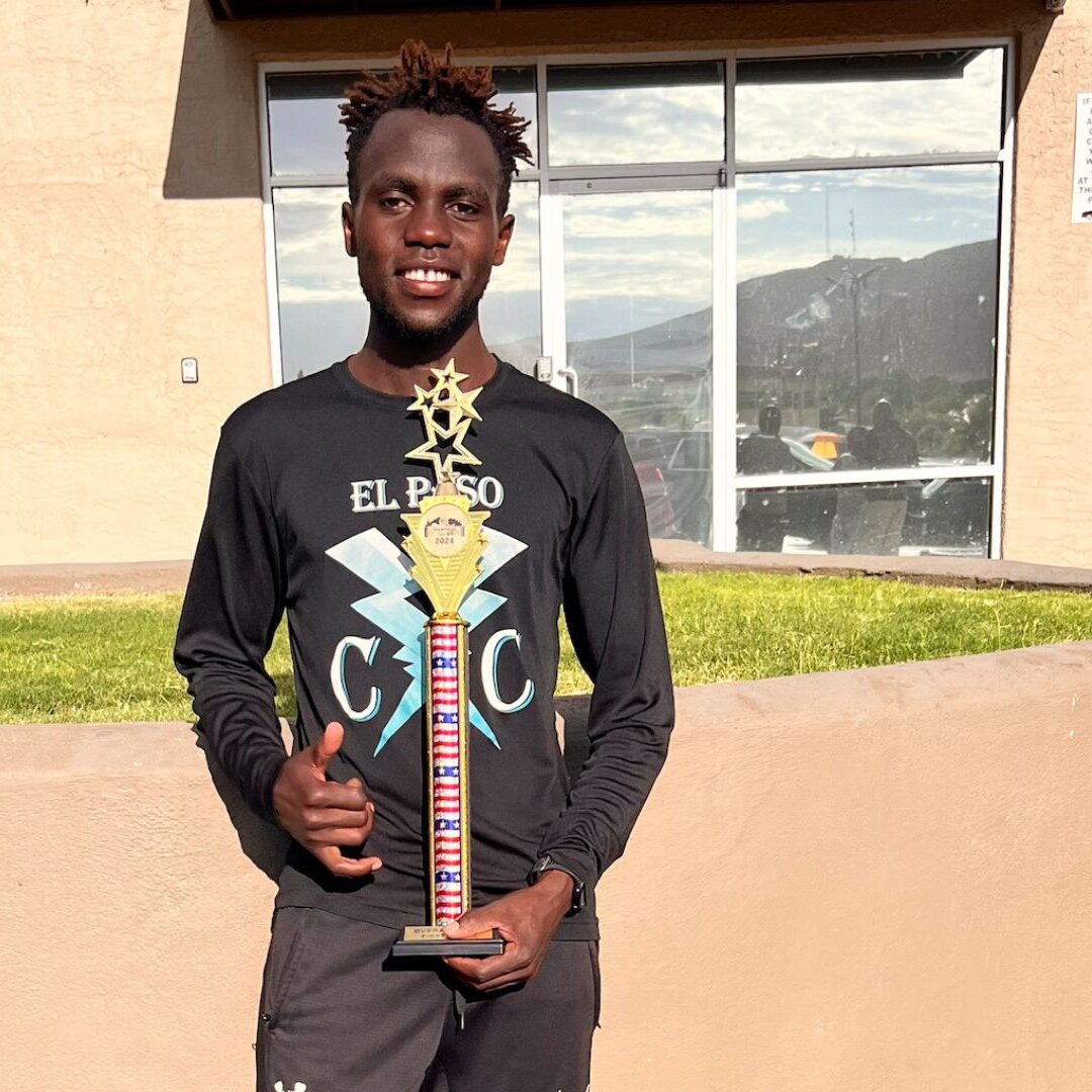 Kiprotich celebrates success at his former school, El Paso Community College.