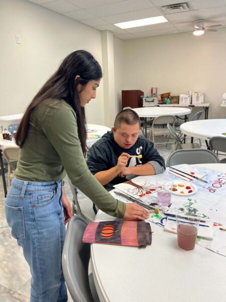 Pictures Ahmed and Fall into Art guest with Down syndrome