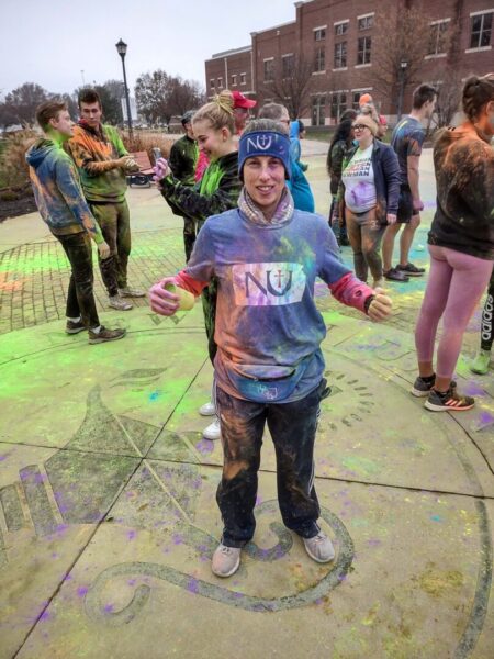 Castle pictured at Newman's Color Run