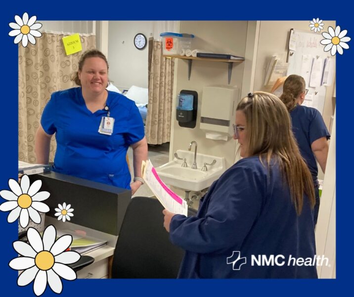 Walker working in a hospital room in Newton, Kansas (Courtesy photo: NMC health)