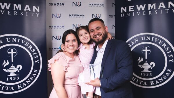Perez, Excellence in Field – Social Work Award recipient, and his family