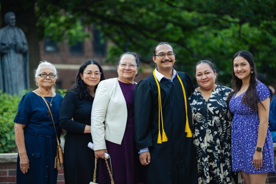 Cubias-Arteaga posing with family