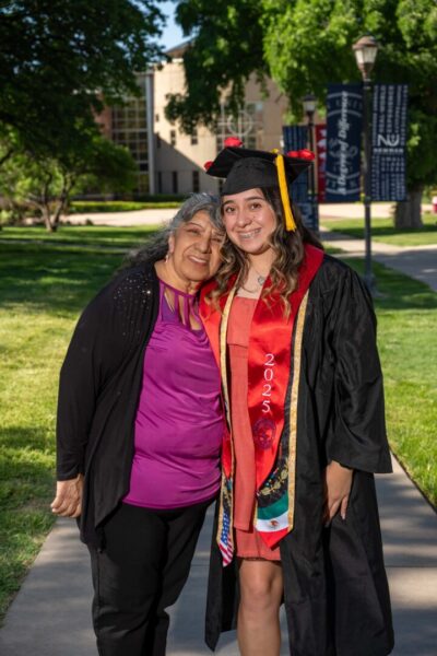 Shows Zamacona with family member