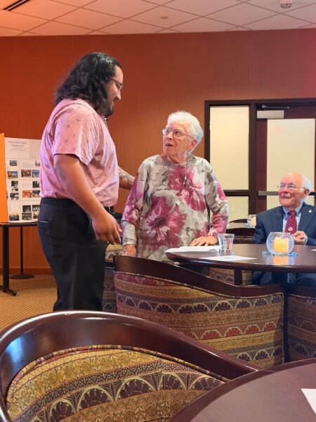 Trevino greets Roths.