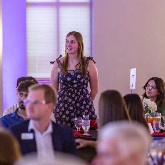 Stewart stands when recognized as a 2026 Ablah Award nominee.