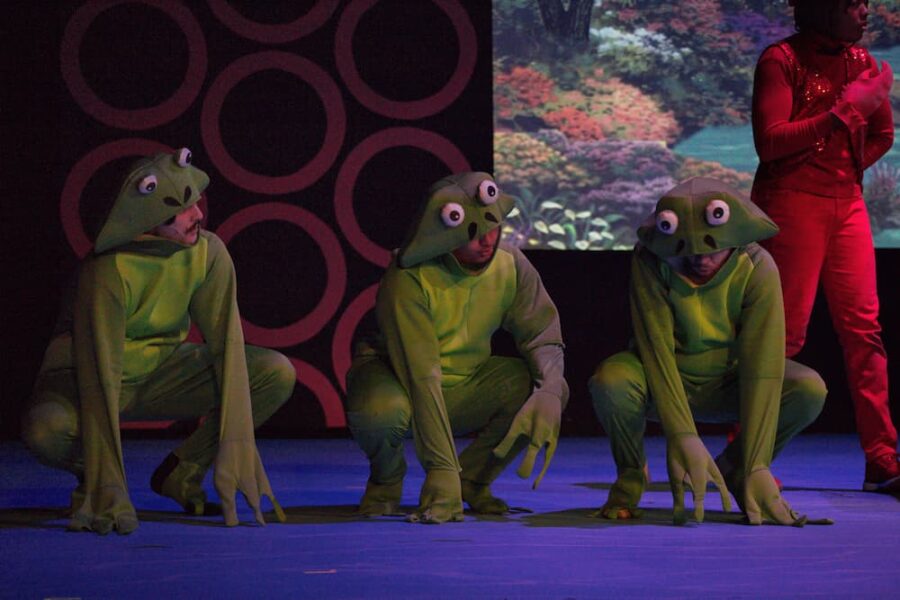 Cubias-Arteaga (center) as a frog in Disney's "The Little Mermaid"