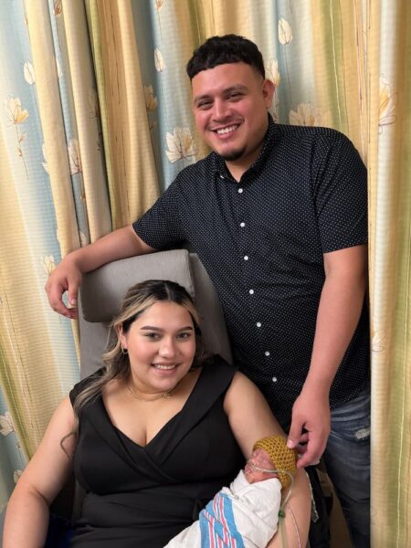 Flores-Lerma, her partner and son