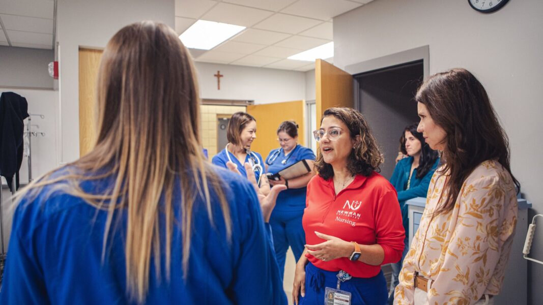 Nidal (second from right) spearheaded the School of Healthcare Professions simulation day.