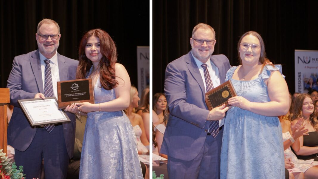 (From left to right) Vaughn awards Granillo and Brown.