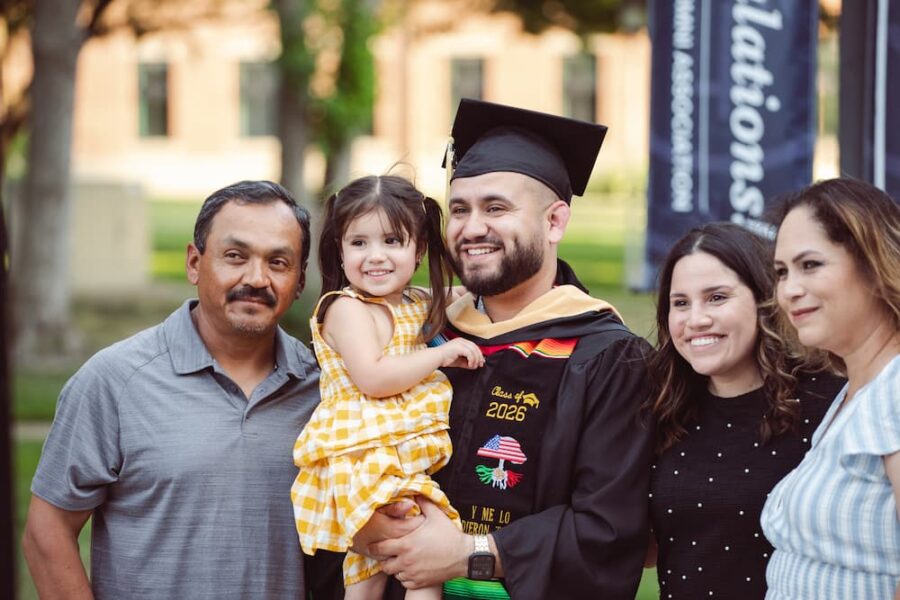 Perez with wife Juana (second from the right) and family