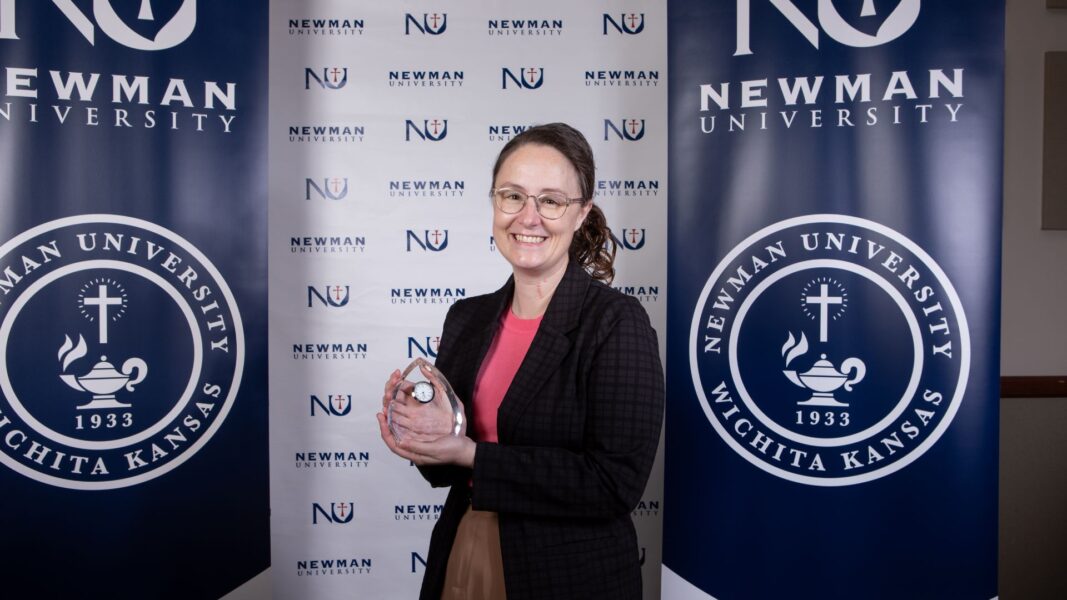 Hedrick with her Spirit of Acuto Award