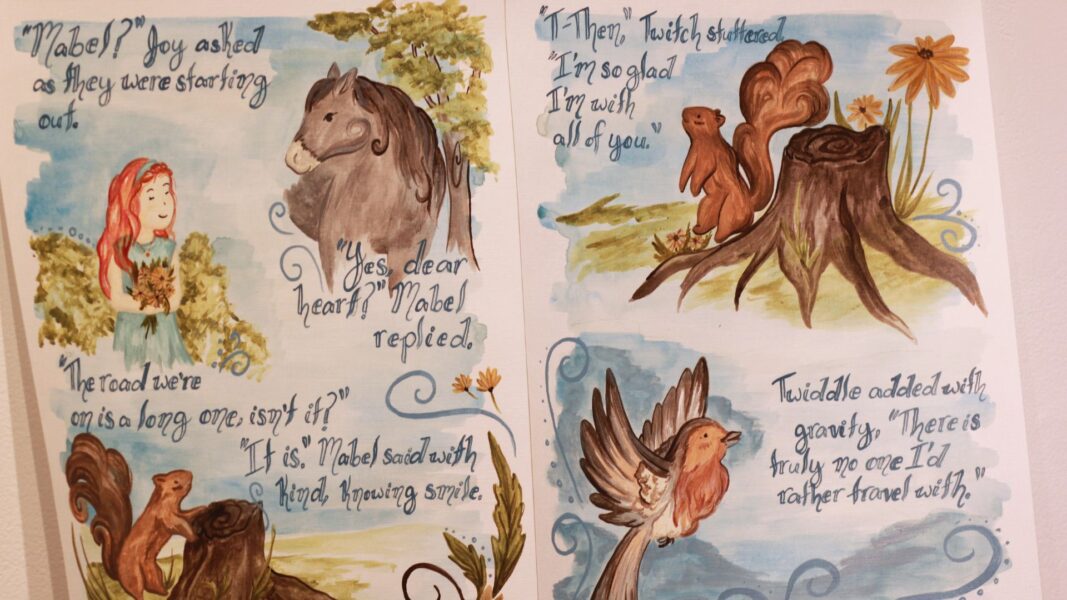 Strickbine's characters came to life through her artwork in the Steckline Gallery.