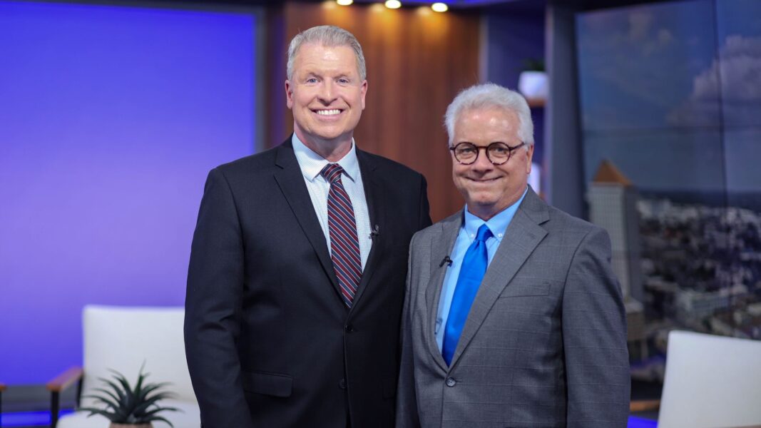 (From left to right) Earl, KAKE News anchor, and Straub