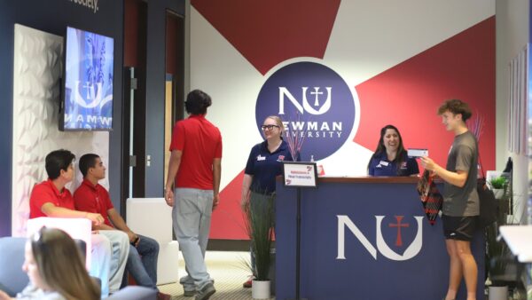 The Newman Admissions office was a bustling hub for incoming students and their families during Jet Pre-Check day in June.